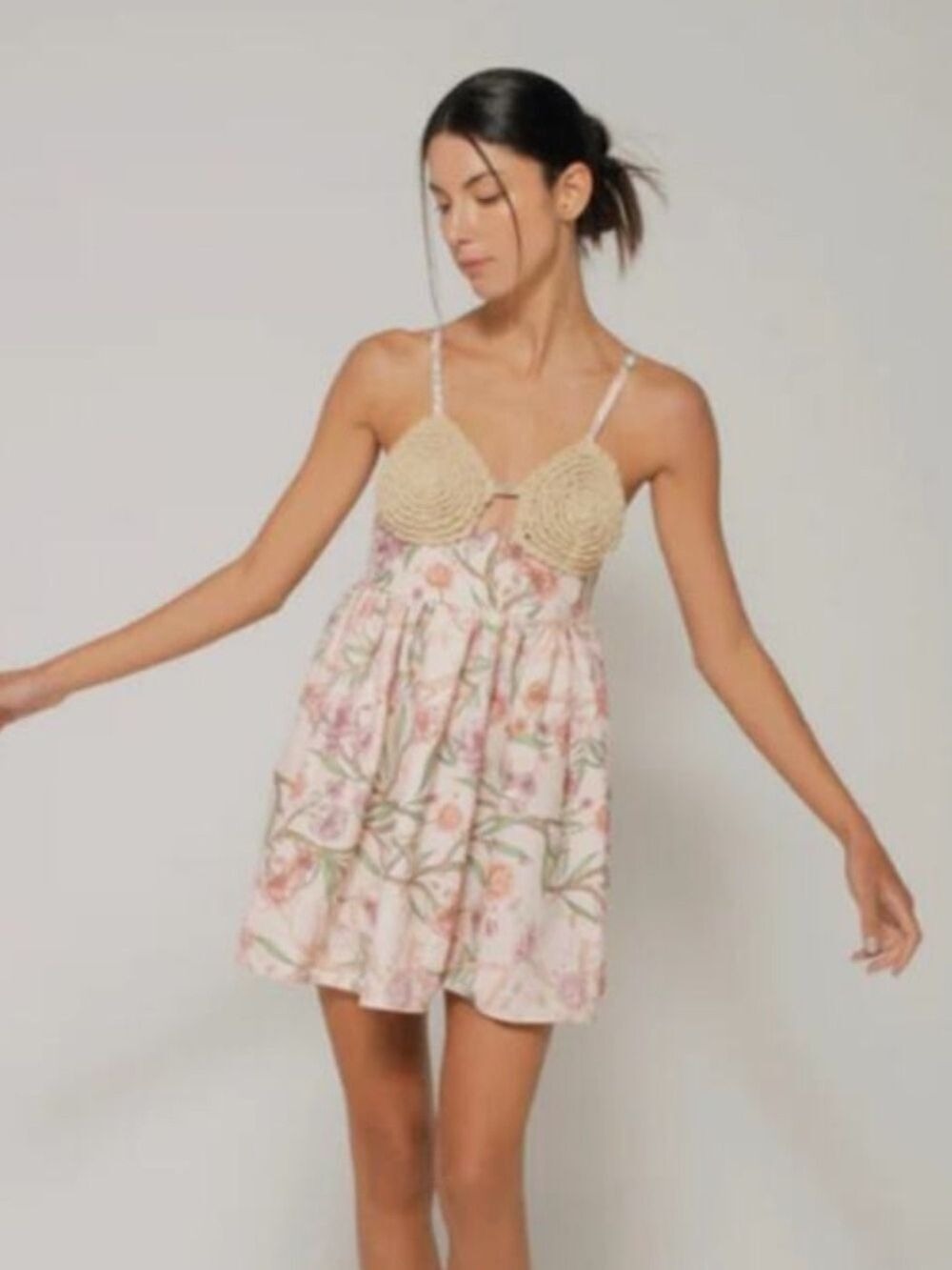 Bahia Maria Women’s Floral Cara Crochet Dress size Large